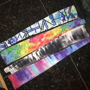 4 Set Patterned Athletic Tie Headbands